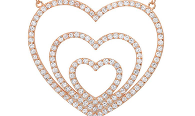 Shop Queen Jewels Heart Layer Cz Necklace In Rose Gold