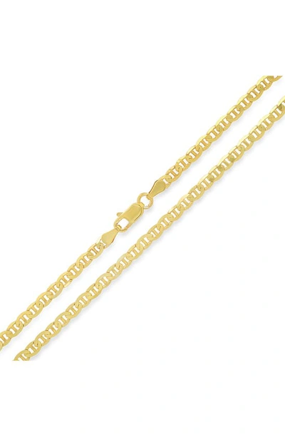 Shop Queen Jewels Sterling Silver Petite Italian Mariner Chain Necklace In Gold