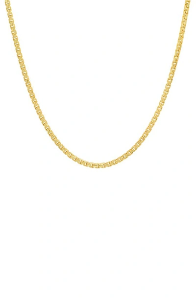 Shop Queen Jewels Sterling Silver Italian Round Box Chain Necklace In Gold