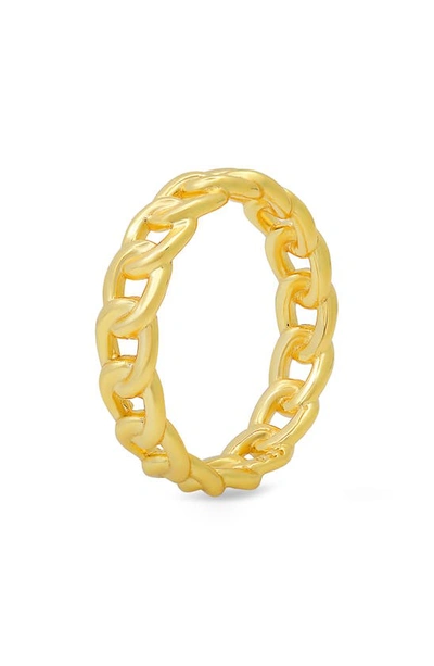 Queen Jewels Curb Chain Ring In Gold