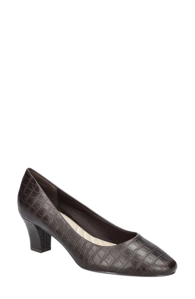 Shop Easy Street Ballari Round Toe Pump In Brown Croco