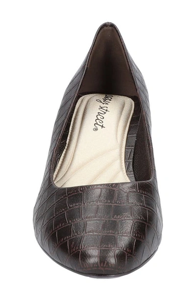 Easy Street Ballari Round Toe Pump In Brown Croco
