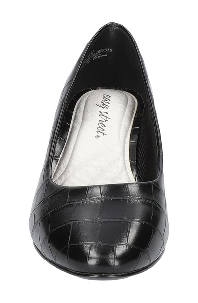 Easy Street Fabulous Womens Faux Leather Embossed Pumps In Black Croco