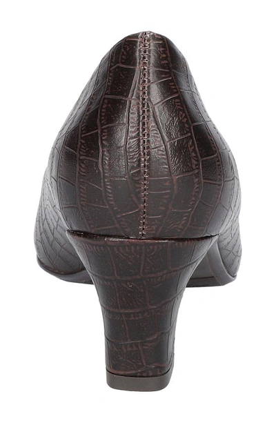 Easy Street Ballari Round Toe Pump In Brown Croco