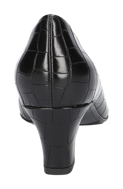 Easy Street Fabulous Womens Faux Leather Embossed Pumps In Black Croco