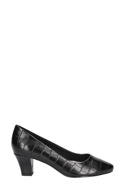 Easy Street Fabulous Womens Faux Leather Embossed Pumps In Black Croco