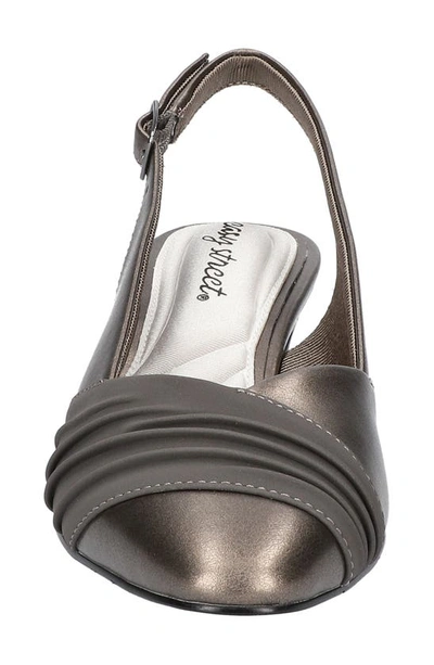 Easy Street Bates Womens Faux Leather Dressy Slingback Heels In Pewter