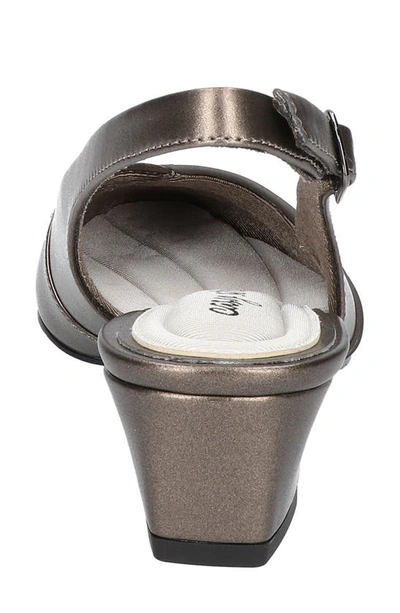 Easy Street Bates Womens Faux Leather Dressy Slingback Heels In Pewter