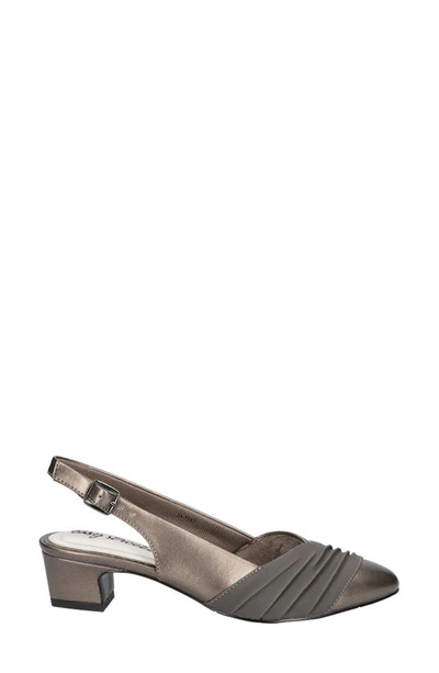 Easy Street Bates Womens Faux Leather Dressy Slingback Heels In Pewter