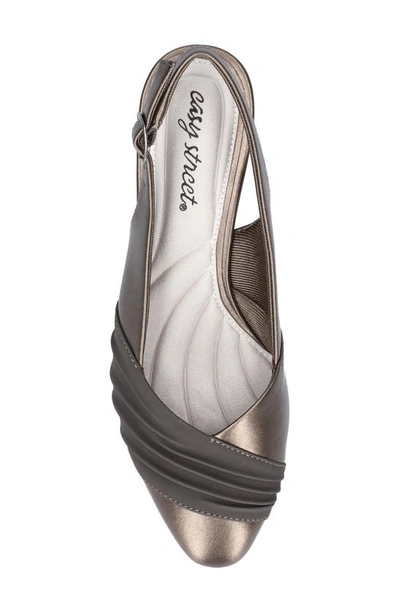 Easy Street Bates Womens Faux Leather Dressy Slingback Heels In Pewter
