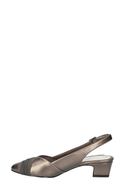 Easy Street Bates Womens Faux Leather Dressy Slingback Heels In Pewter