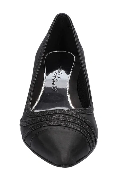 Shop Easy Street Nobel Kitten Heel Pump In Black Satin
