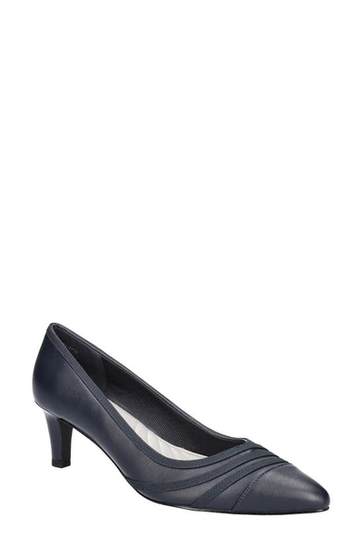 Shop Easy Street Nobel Kitten Heel Pump In Navy