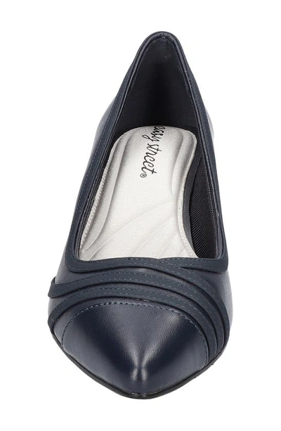 Shop Easy Street Nobel Kitten Heel Pump In Navy