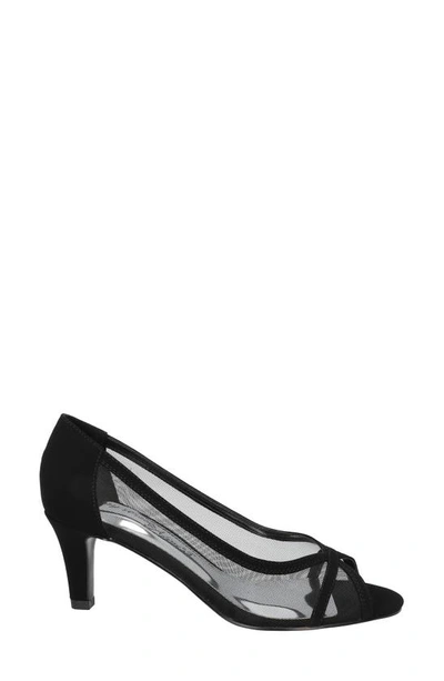 Easy Street Picaboo Womens Peep Toe Dressy Pumps In Black Lamy