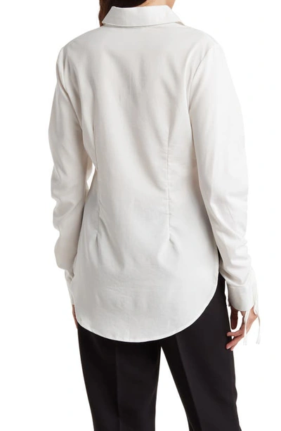 Patrizia Luca Ruched Sleeve Button-up Shirt In White
