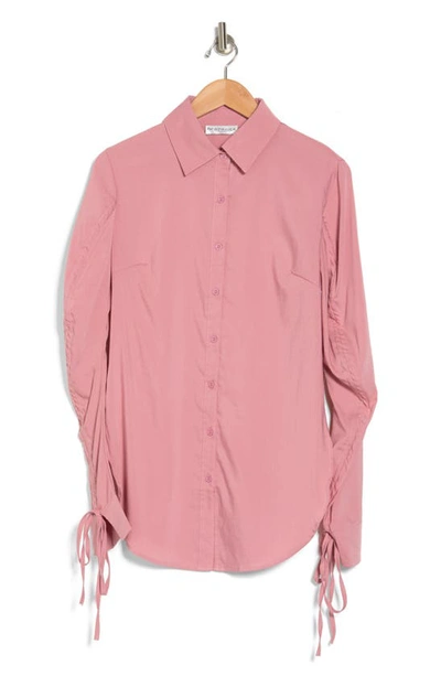 Patrizia Luca Ruched Sleeve Button-up Shirt In Pink