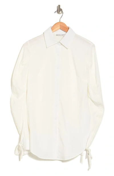 Patrizia Luca Ruched Sleeve Button-up Shirt In White
