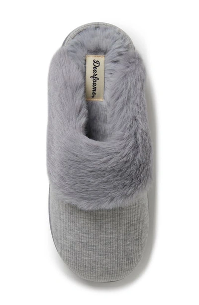 Shop Dearfoams Dahlia Faux Fur Lined Scuff Slipper In Light Heather Grey