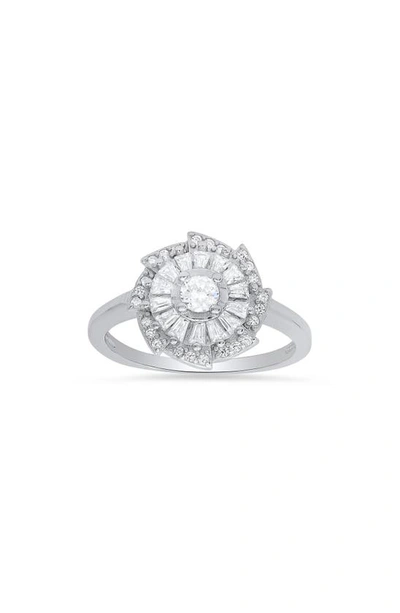 Queen Jewels Sterling Silver Cubic Zirconia Halo Ring In Silver
