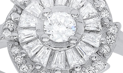 Queen Jewels Sterling Silver Cubic Zirconia Halo Ring In Silver