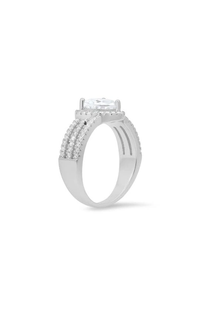 Queen Jewels Heart Cut Cz Ring In Silver