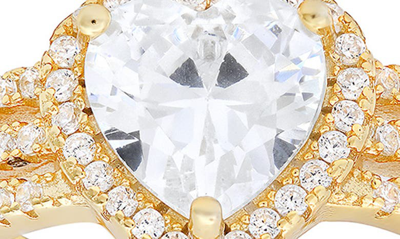 Queen Jewels Heart Cut Cz Ring In Gold