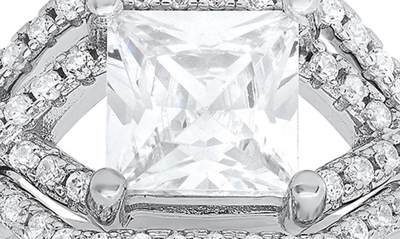 Shop Queen Jewels 3-piece Princess Cut Cz Ring Set In Silver