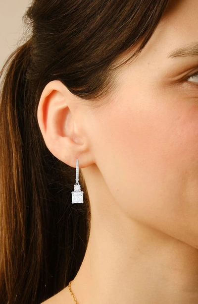 Shop Queen Jewels Cubic Zirconia Leverback Earrings In Silver