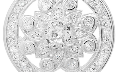 Shop Queen Jewels Cz Pavé Disc Drop Earrings In Silver