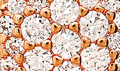 Queen Jewels Sterling Silver Cz Pavé Stud Earrings In Rose Gold