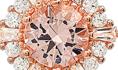 Shop Queen Jewels Cz Hexagon Stud Earrings In Rose Gold
