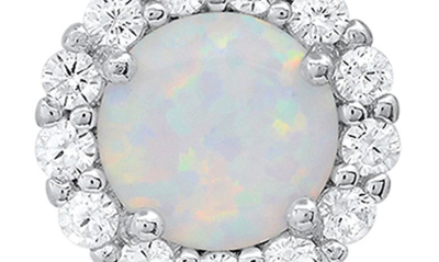 Shop Queen Jewels Cz Halo Drop Earrings In Silver