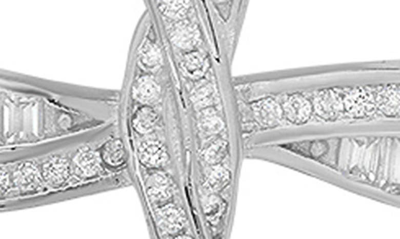 Queen Jewels Cz Cross Necklace In Silver