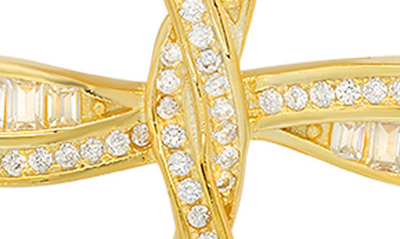 Queen Jewels Cz Cross Necklace In Gold