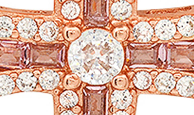 Queen Jewels Cz Cross Pendant Necklace In Rose Gold