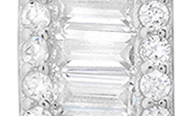 Shop Queen Jewels Cz Linear Drop Earrings In Silver