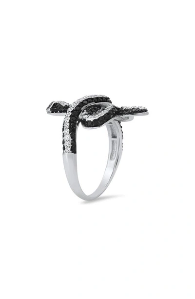 Queen Jewels Sterling Silver Cubic Zirconia Snake Ring In Silver