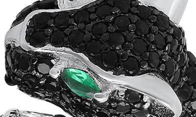 Queen Jewels Sterling Silver Pavé Cubic Zirconia Panther Bypass Ring In Silver