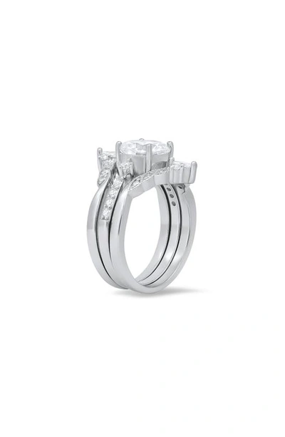Queen Jewels 3-piece Stacked Cz Ring Set In Silver