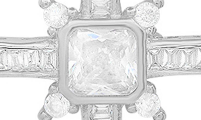 Shop Queen Jewels Cz Cross Pendant Necklace In Silver