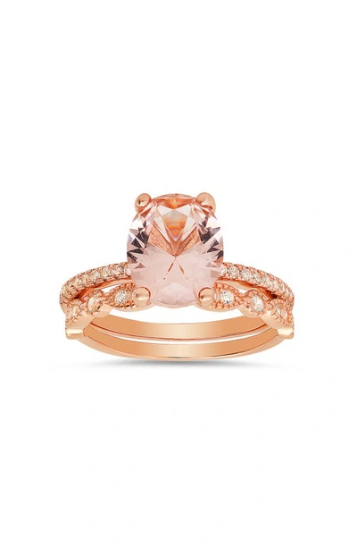Shop Queen Jewels 2-piece Cz Ring Set In Rose Gold