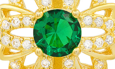 Queen Jewels Sapphire Cz Stud Earrings In Gold