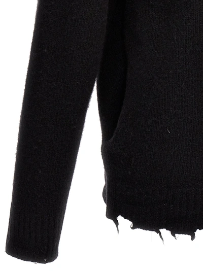 Shop Giorgio Brato Destroyed Details Hooded Cardigan Sweater, Cardigans Black