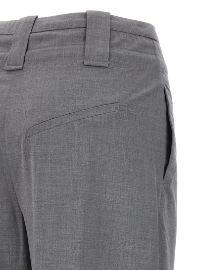 Shop Ganni Drapey Pants In Gray