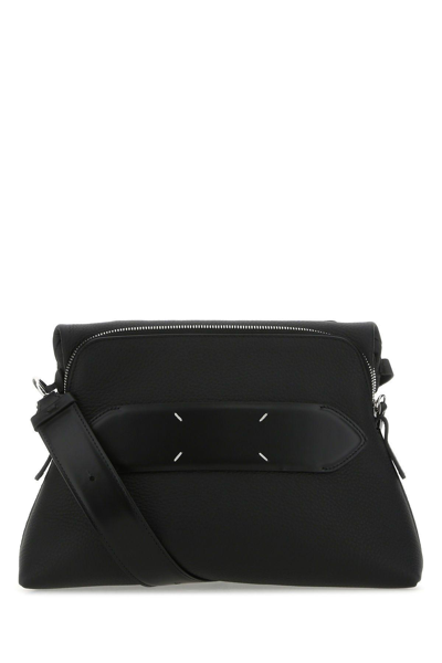 Shop Maison Margiela Black Leather Crossbody Bag