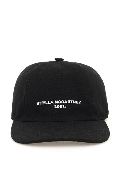 Shop Stella Mccartney Logo Embroidered Baseball Cap In Ultra Black