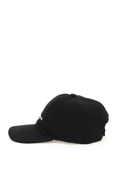 Shop Stella Mccartney Logo Embroidered Baseball Cap In Ultra Black