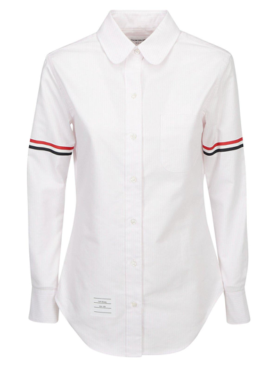 Shop Thom Browne Long-sleeved Striped Shirt In Light Pink