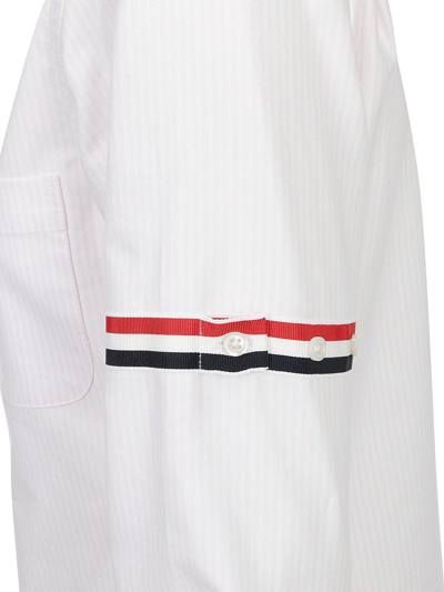 Shop Thom Browne Long-sleeved Striped Shirt In Light Pink
